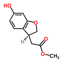 (S)-2-(6-羟基-2,3-二氢苯并呋喃-3-基)乙酸甲酯结构式