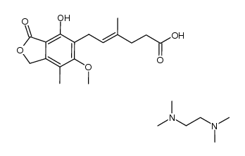 6-(4-hydroxy-6-methoxy-7-methyl-3-oxo-5-phthalanyl)-4-methyl-4-hexenoic acid N,N,N',N'-tetramethylethylenediamine salt结构式
