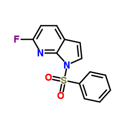 6-氟-1-苯磺酰基-1H-吡咯并[2,3-b]吡啶结构式