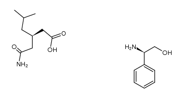 (R)-(-)-phenylglycinol salt of (R)-(-)-3-(carbamoylmethyl)-5-methylhexanoic acid结构式