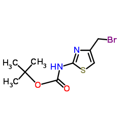 4-(溴甲基)噻唑-2-氨基甲酸叔丁酯结构式