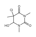 5-chloro-6-hydroxy-1,3-dimethyl-5,6-dihydrothymine结构式