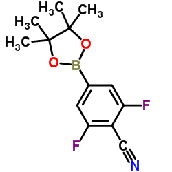 2,6-二氟-4-(4,4,5,5-四甲基-1,3,2-二噁硼烷-2-基)苯甲腈结构式
