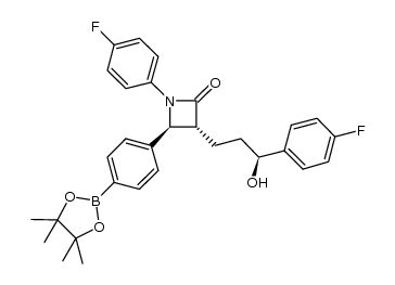(3R,4S)-1-(4-fluorophenyl)-3-[(3S)-3-(4-fluorophenyl)-3-hydroxypropyl]-4-[4-(4,4,5,5-tetramethyl-1,3,2-dioxaborolan-2-yl)phenyl]azetidin-2-one结构式