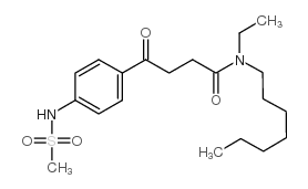 N-乙基-N-庚基-4-[(甲磺酰氨基)苯基]-4-氧代丁酰胺结构式