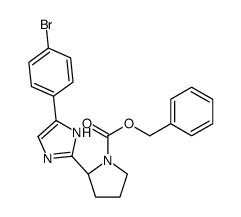 (2s)-2-[5-(4-溴苯基)-1H-咪唑-2-基]吡咯烷-1-羧酸苄酯结构式