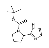 (S)-2-(1H-咪唑-2-基)-吡咯烷-1-羧酸叔丁酯结构式