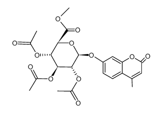 4-Methyl-2-oxo-2H-1-benzopyran-7-yl-β-D-glucopyranosiduronic Acid Methyl Ester 2,3,4-Triacetate结构式