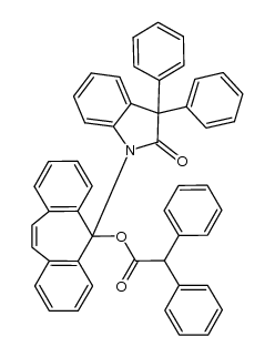 5-(3,3-diphenyl-2,3-dihydro-2-oxoindol-1-yl)dibenzo[a,d]cyclohepten-1-yl diphenylethanoate结构式