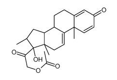 17,21-二羟基-16α-甲基孕烯-1,4,9(11)-三烯-3,20-二酮-21-乙酸酯结构式