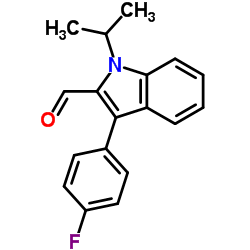 3-(4-氟苯基)-1-异丙基-1H-吲哚-2-苯甲醛结构式