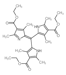 1H-Pyrrole-3-carboxylicacid,5-[[4-(ethoxycarbonyl)-3,5-dimethyl-1H-pyrrol-2-yl][4-(ethoxycarbonyl)-3,5-dimethyl-2H-pyrrol-2-ylidene]methyl]-2,4-dimethyl-,ethyl ester (9CI)结构式