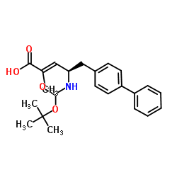 (R,E)-5-([1,1'-联苯]-4-基)-4-[(叔丁氧羰基)氨基]-2-甲基-2-戊烯酸结构式