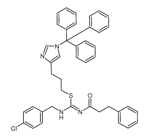 N-(4-chlorobenzyl)-N'-(3-phenylpropionyl)-S-{3-[1-(triphenylmethyl)imidazol-4-yl]propyl}isothiourea结构式