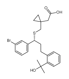 (1-{1-(R)-(3-bromophenyl)-3-[2-(1-hydroxy-1-methyl-ethyl)-phenyl]-propylsulfanylmethyl}-cyclopropyl)-acetic acid结构式