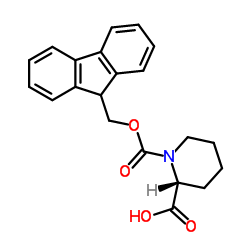 (2R)-1-[(9H-芴-9-甲氧基)羰基]六羟基哌啶-2-甲酸结构式