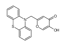 5-hydroxy-2-(phenothiazin-10-ylmethyl)pyran-4-one结构式