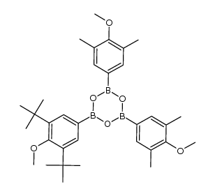 2-(3,5-di-tert-butyl-4-methoxyphenyl)-4,6-bis(4-methoxy-3,5-dimethylphenyl)-1,3,5,2,4,6-trioxatriborinane结构式
