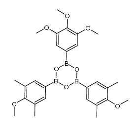 2,4-bis(4-methoxy-3,5-dimethylphenyl)-6-(3,4,5-trimethoxyphenyl)-1,3,5,2,4,6-trioxatriborinane结构式