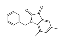 1-苄基-5,7-二甲基吲哚烷-2,3-二酮结构式