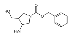 3-氨基-4-(羟基甲基)吡咯烷-1-羧酸苄酯结构式