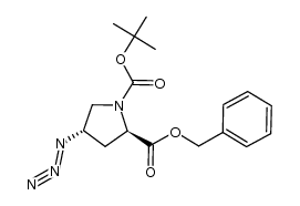 (2R,4S)-1-(tert-butoxycarbonyl)-4-azidoproline benzyl ester结构式