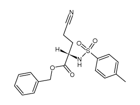 N-(toluene-4-sulfonyl)-L-glutamic acid-1-benzyl ester-5-nitrile结构式