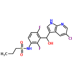 N-(3-((5-氯-1H-吡咯并[2,3-b]吡啶-3-基)(羟基)甲基)-2,4-二氟苯基)-1-丙磺酰胺结构式