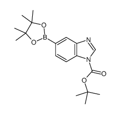 TERT-BUTYL 5-(4,4,5,5-TETRAMETHYL-1,3,2-DIOXABOROLAN-2-YL)-1H-BENZO[D]IMIDAZOLE-1-CARBOXYLATE结构式