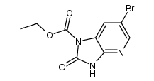 1H-IMidazo[4,5-b]pyridine-1-carboxylic acid, 6-bromo-2,3-dihydro-2-oxo-, ethyl ester结构式