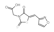 3-Thiazolidineaceticacid, 5-(3-isoxazolylmethylene)-4-oxo-2-thioxo-结构式
