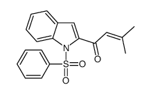 1-[1-(benzenesulfonyl)indol-2-yl]-3-methylbut-2-en-1-one结构式