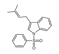 1-(benzenesulfonyl)-3-(3-methylbut-2-enyl)indole结构式