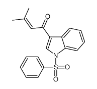 1-[1-(benzenesulfonyl)indol-3-yl]-3-methylbut-2-en-1-one结构式