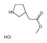 (R)-吡咯烷3-乙酸甲酯盐酸盐结构式