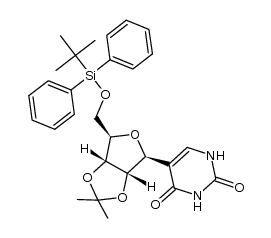 5'-O-(tert-butyldiphenylsilyl)-2',3'-O-(isopropylidene)pseudouridine结构式