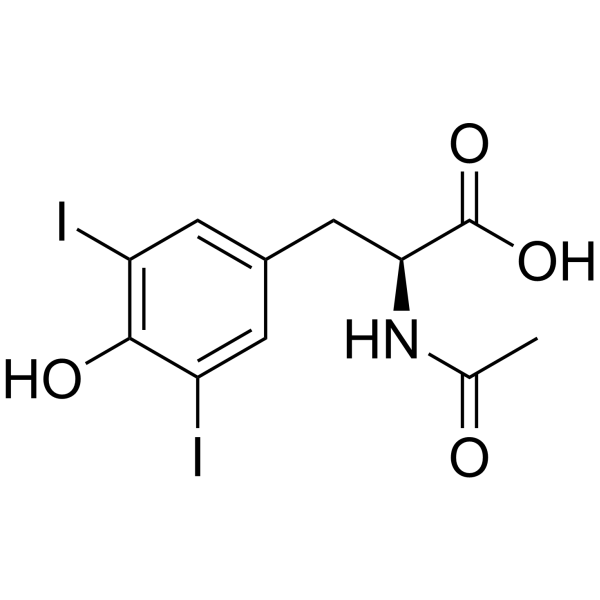 N-乙酰基-3,5-二碘-L-酪氨酸结构式