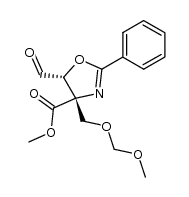 (4S,5R)-methyl 5-formyl-4-((methoxymethoxy)methyl)-2-phenyl-4,5-dihydrooxazole-4-carboxylate结构式