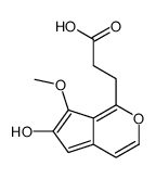 3-(6-hydroxy-7-methoxycyclopenta[c]pyran-1-yl)propanoic acid结构式