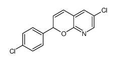 6-chloro-2-(4-chlorophenyl)-2H-pyrano[2,3-b]pyridine结构式