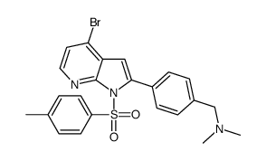 1-(4-{4-Bromo-1-[(4-methylphenyl)sulfonyl]-1H-pyrrolo[2,3-b]pyrid in-2-yl}phenyl)-N,N-dimethylmethanamine结构式