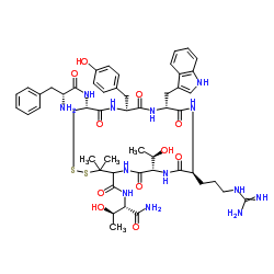 D-PHE-CYS-TYR-D-TRP-ARG-THR-PEN-THR-NH2(DISULFIDE BRIDGE:CYS2-PEN7)结构式