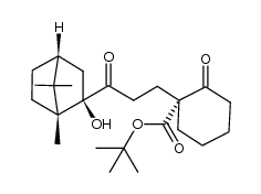 (R)-tert-butyl 1-[3-[(2R)-2-hydroxy-1,7,7-trimethylbicyclo[2.2.1]heptan-2-yl]-3-oxo-propyl]-2-oxocyclohexanecarboxylate结构式