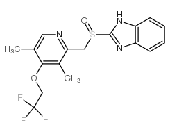 2-[(4-trifluoroethoxy-3,5-dimethyl-2-pyridinyl)-methylsulfinyl]-benzimidazole结构式