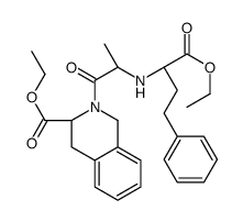 Ethyl (3S)-2-{N-[(2S)-1-ethoxy-1-oxo-4-phenyl-2-butanyl]-L-alanyl }-1,2,3,4-tetrahydro-3-isoquinolinecarboxylate结构式