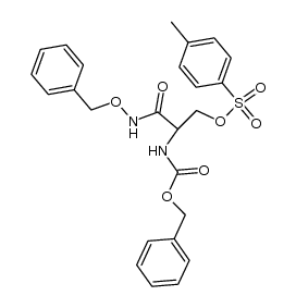 N-benzyloxycarbonyl-O-(toluene-4-sulfonyl)-DL-serine benzyloxyamide结构式