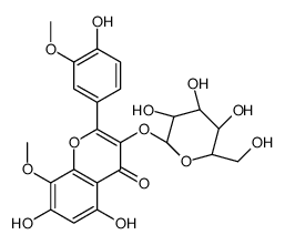5,7-dihydroxy-2-(4-hydroxy-3-methoxyphenyl)-8-methoxy-3-[(2S,3R,4S,5R,6R)-3,4,5-trihydroxy-6-(hydroxymethyl)oxan-2-yl]oxychromen-4-one结构式