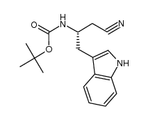 tert-butyl [(1S)-2-cyano-1-(1H-indol-3-ylmethyl)ethyl]carbamate结构式