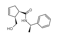 (1R,2S)-2-(hydroxymethyl)-N-[(1R)-phenylethyl]-cyclopent-3-ene-1-carboxamide结构式