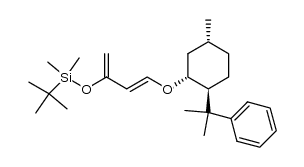 tert-butyldimethyl(((E)-4-(((1R,2S,5R)-5-methyl-2-(2-phenylpropan-2-yl)cyclohexyl)oxy)buta-1,3-dien-2-yl)oxy)silane结构式